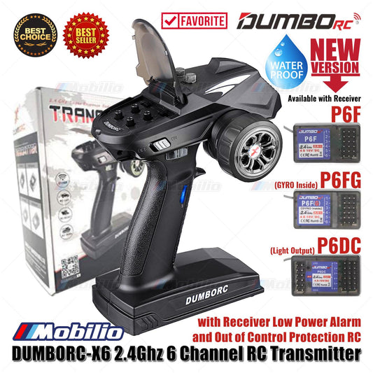 Dumborc X6 2.4Ghz 6 Channel RC Transmitter with Receiver P6F P6FG P6DC Waterproof Version Available