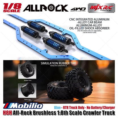 MJX H8H All-Rock Brushless 1:8th Scale Crawler Truck AllRock 4WD Biru RTR