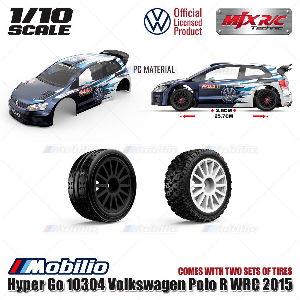 MJX Hyper Go 10304 (DC) 70KPH Brushless 1:10 Scale VW Polo Rally Car with Battery 2S 5000 and Charger