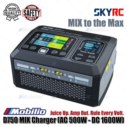 SKYRC #SK-100201 D750 MIX Charger (AC 500W - DC 1600W) Juice Up Amp Out Rule Every Volt MIX to the Max