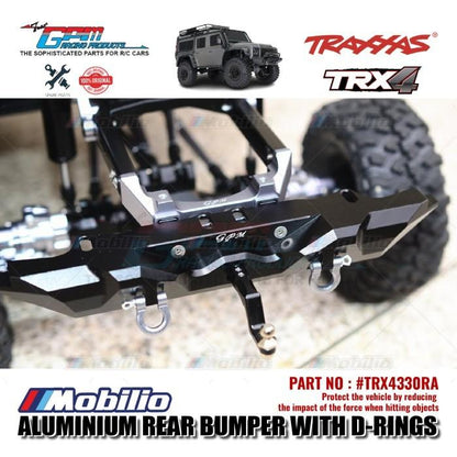 GPM Part #TRX4330RA Aluminium Rear Bumper With D-rings Traxxas TRX-4 Defender Trail Crawler