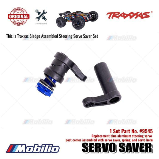Traxxas Part #9545 Blue Aluminium Steering Servo Post Comes Assembled With Servo Saver Spring and Servo Horn for RC Sledge