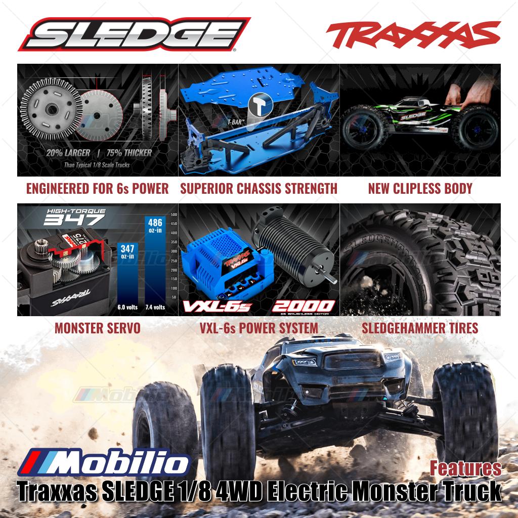 Traxxas 95076-4 SLEDGE 1/8 Monster Truck 6S Brushless 2.4GHz 4WD RTR TQI TSM