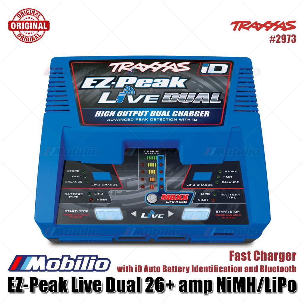 Traxxas Part #2973 EZ-Peak Live Dual 26+ amp NiMH LiPo Fast Charger with iD Auto Battery Identification and Bluetooth