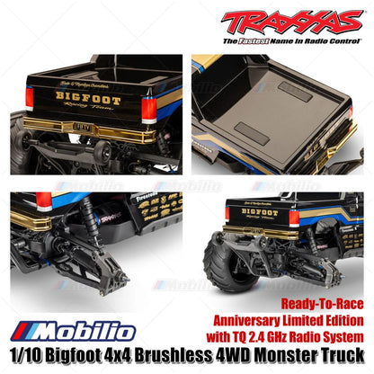 Traxxas 67134-1 1/10 Bigfoot 4x4 Brushless 4WD Monster Truck Edisi Terbatas Ulang Tahun ke-50 RTR EP dengan Sistem Radio TQ 2.4 GHz