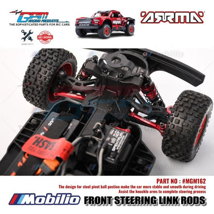 GPM Part #MGM162 Alloy Front Steering Link Rods RC Arrma Mojave Grom Mega Desert Truck
