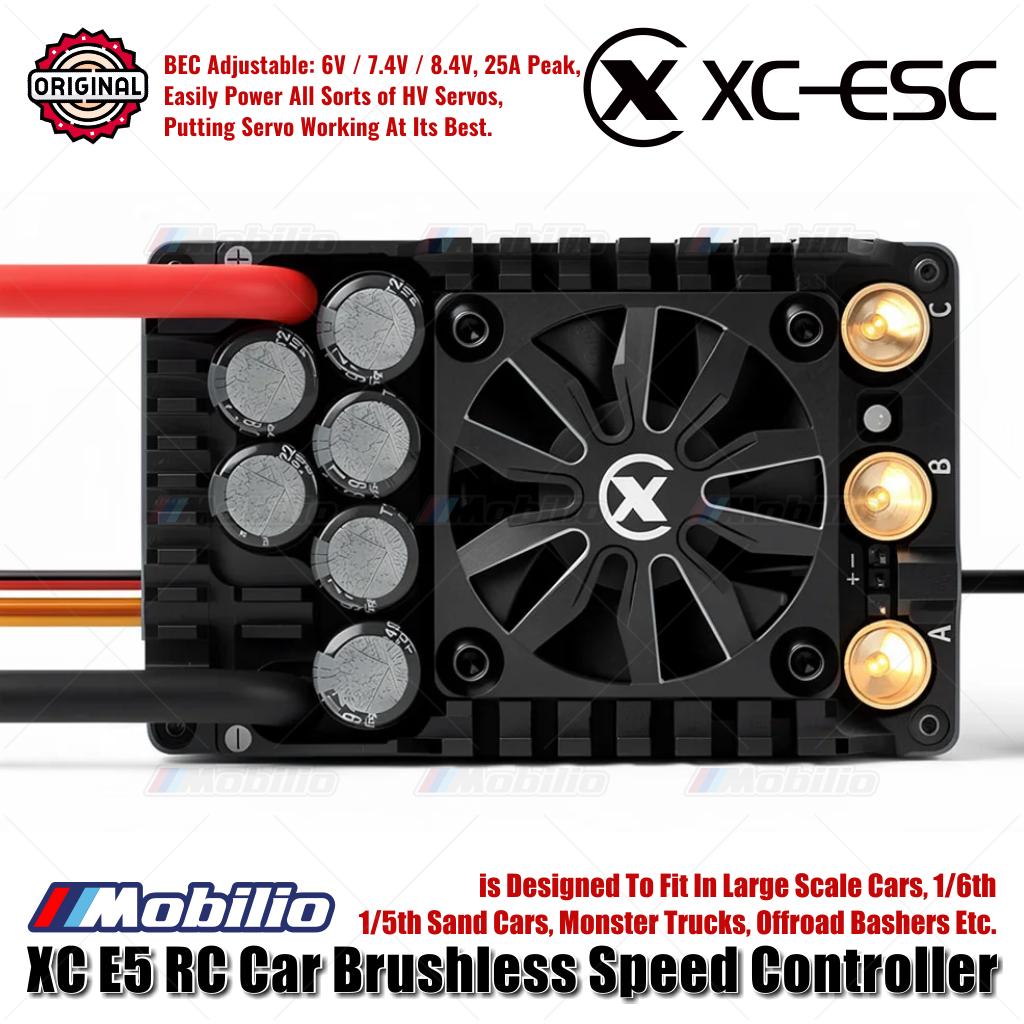 XC-ESC E5 ESC Tanpa Sikat Terdeteksi untuk Mobil RC LiPo 6-12S 200A Kontinu BEC 8A 25A Puncak