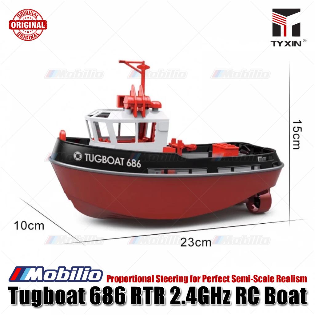 Tugboat TX686 RTR 2.4GHz 1/72 RC Boat Proportional Steering for Perfect Semi-Scale Realism