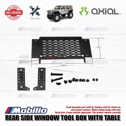 GPM Part #SCX3ZSP1 Rear Side Window Tool Box W. Table for Axial SCX10 III Jeep Wrangler