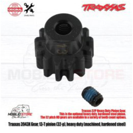 Traxxas Part #3943X Gear 13T Pinion 32P Heavy Duty Machined Hardened Steel