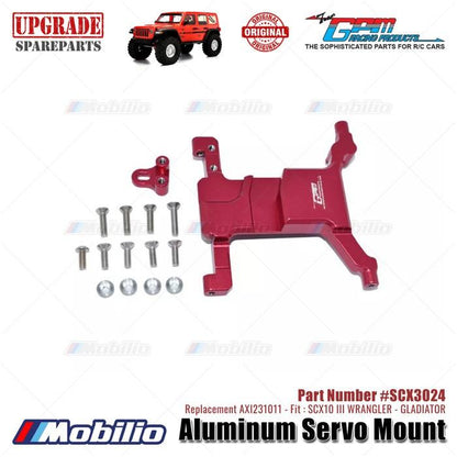 GPM Part #SCX3024 Aluminum Servo Mount RC Upgrade Axial SCX10 III Jeep Wrangler - Gladiator