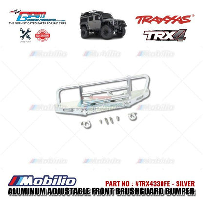 GPM Part #TRX4330FE Aluminum Adjustable Front Brushguard Bumper Traxxas TRX-4 Defender Trail Crawler