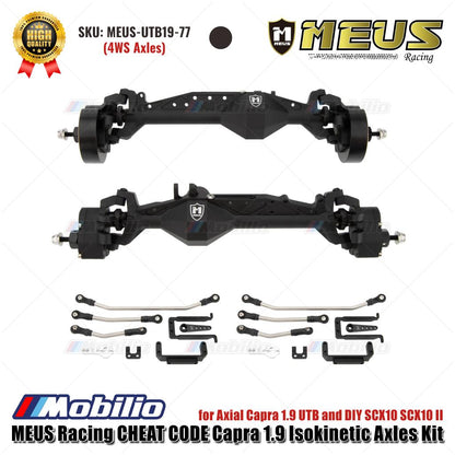 MEUS Racing CHEAT CODE Capra 1.9 Isokinetic Axles Kit 4WS MEUS-UTB19-77 / 78 untuk Axial Capra 1.9 UTB dan DIY SCX10 SCX10 II