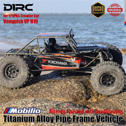 D1RC Upgrade Rangka Pipa Paduan Titanium untuk Kendaraan RC Crawler 1/10 Vanquish VP H10 dengan Sandblasting