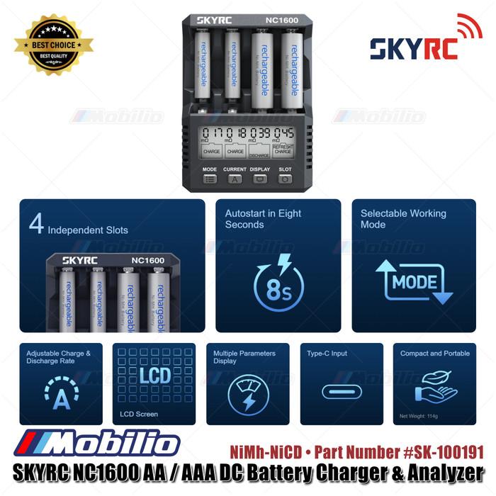 Skyrc Bagian #SK-100191 NC1600 Pengisi Daya Baterai dan Penganalisis DC NiMh-NiCD AA AAA