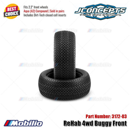 JConcepts #3172-03 ReHab 4wd Buggy Front Aqua (A2) Compound Fits 2.2" Front Wheels