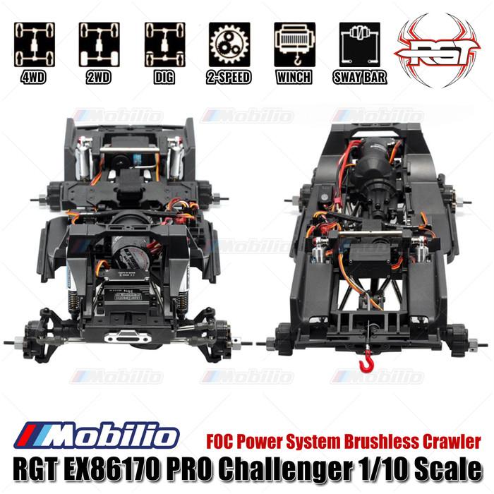 RGT EX86170 PRO Challenger 1/10 2.4G 4WD Mobil RC Brushless Rock Crawler Petualangan Off-Road