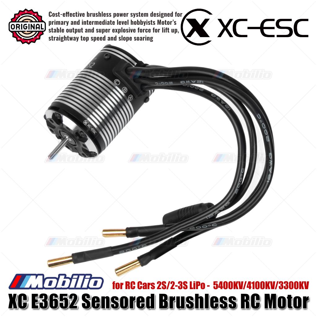 Motor RC Brushless Sensored XC-ESC E3652 2S/2-3S LiPo 5400KV/4100KV/3300KV untuk Mobil RC
