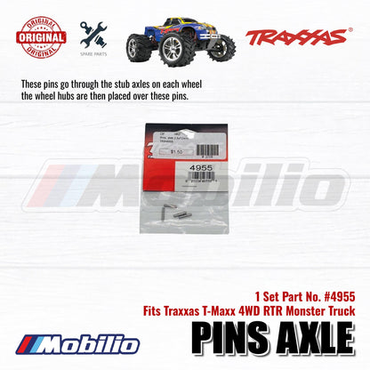 Traxxas Part #4955 Pin Axle 2.5 x 12mm 4 Pcs for 4WD RTR Monster Truck