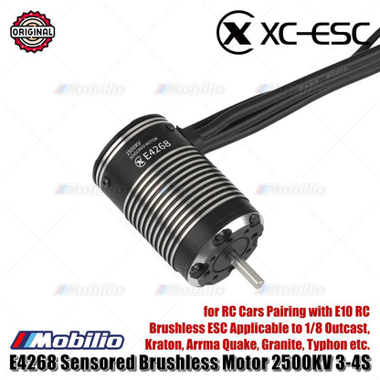 XC-ESC E4268 Motor Brushless Sensor 2000KV FOC 3–6S untuk RC Truk Off-Road 1/8 Monster 1/10