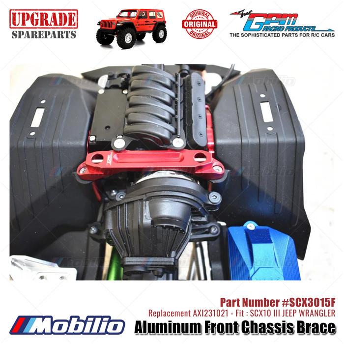 GPM Part #SCX3015F Aluminum Front Chassis Brace Upgrade Axial SCX10 III Jeep Wrangler AXI231021 Replacement
