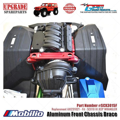 GPM Part #SCX3015F Aluminum Front Chassis Brace Upgrade Axial SCX10 III Jeep Wrangler AXI231021 Replacement