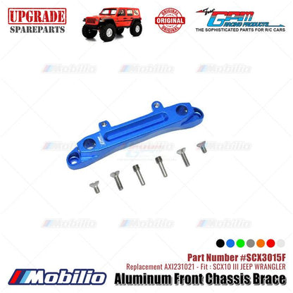 GPM Part #SCX3015F Aluminum Front Chassis Brace Upgrade Axial SCX10 III Jeep Wrangler AXI231021 Replacement