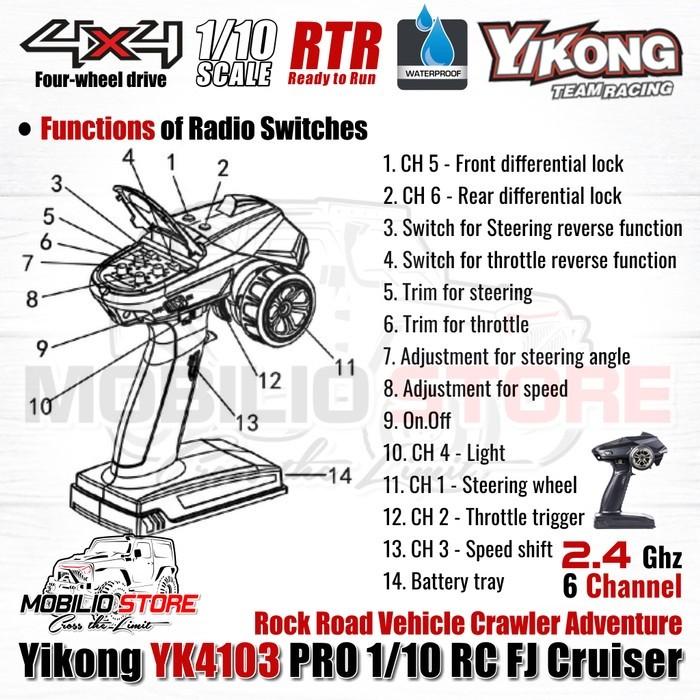 Yikong YK4103 Pro 1/10 RC Rock Road Vehicle Crawler Adventure RTR