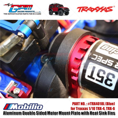 GPM Part #TRX4018L Aluminum Double Sided Motor Mount Plate with Heat Sink Fins for Traxxas 1/10 TRX-4 TRX-6