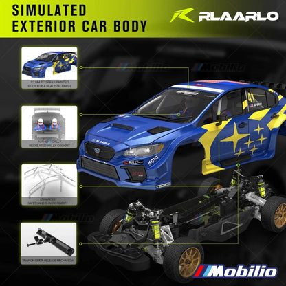 Rlaarlo XTS-S10 Mobil Reli RC Skala 1/10 4WD Sensored Brushless ESC yang Dapat Diprogram dengan Tampilan Realistis (RTR)