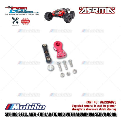 GPM Part #ARR16025 Spring Steel Anti-thread Tie Rod With Aluminum Servo Horn For 25T Spline Output Shaft Arrma 6S BLX Monster Truck
