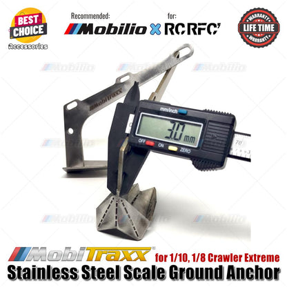 MobiTraxx Stainless Steel Scale Ground Anchor for 1/10 1/8 Crawler Extreme Recommended for RCRFC