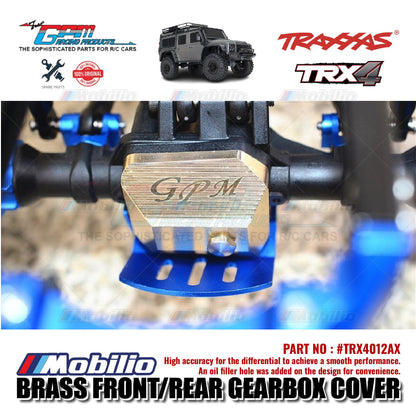 GPM Part #TRX4012AX Brass Front/Rear Gearbox Cover for Traxxas TRX4 Crawler Car