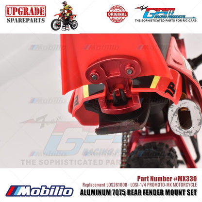 GPM Part #MX330 Aluminum 7075 Rear Fender Mount Set #LOS261008 Losi 1/4 Promoto MX Motorcycle