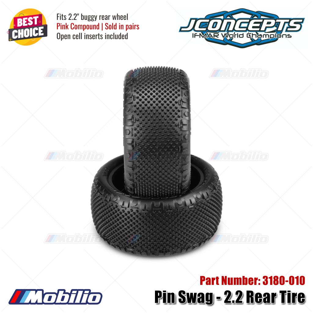 JConcepts #3180-010 Pin Swag - 2.2 Rear Tire Pink Compound Fits 2.2" Buggy Rear Wheel