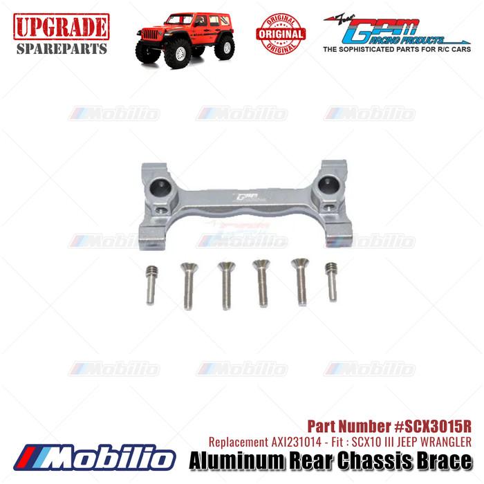 GPM Part #SCX3015R Aluminum Rear Chassis Brace Upgrade Axial SCX10 III Jeep Wrangler AXI231014 Replacement