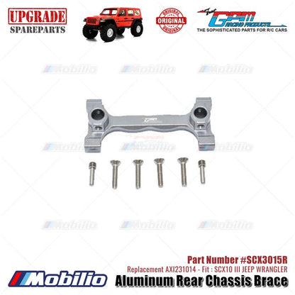 GPM Part #SCX3015R Aluminum Rear Chassis Brace Upgrade Axial SCX10 III Jeep Wrangler AXI231014 Replacement