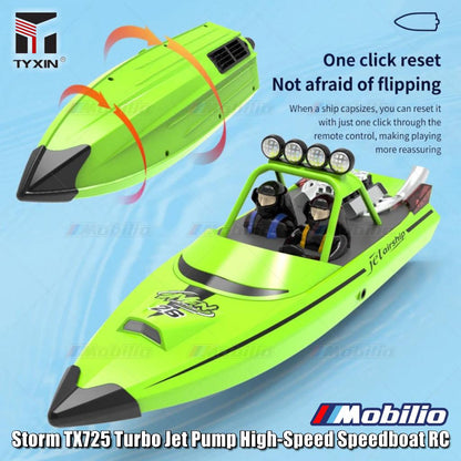 Storm TX725 Turbo Jet Pump High-Speed Speedboat RC Boat One Click Reset (Not Afraid of Flipping)