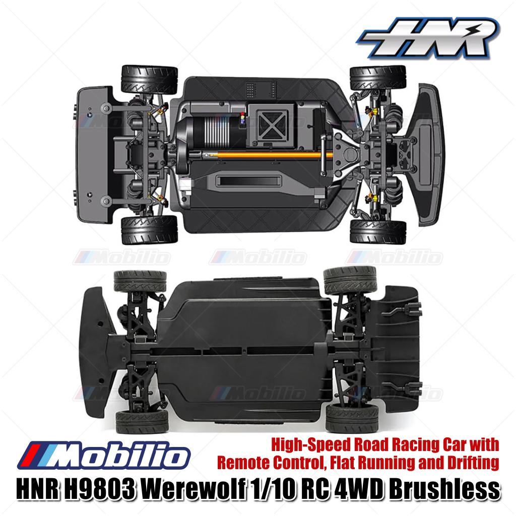 HNR H9803 Werewolf 1/10 RC 4WD Brushless High-Speed Road Racing Car with Remote Control Flat Running and Drifting