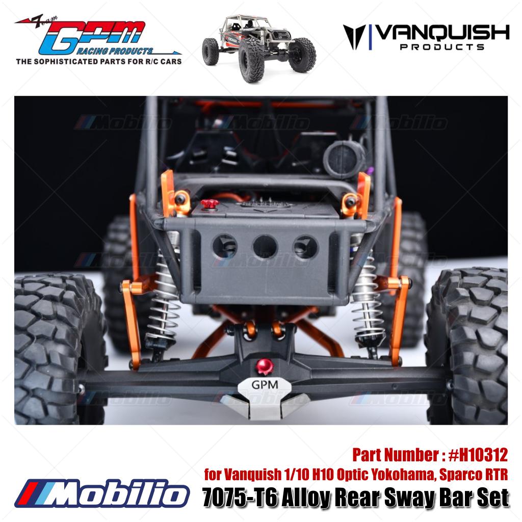 GPM Part #H10312 7075-T6 Alloy Rear Sway Bar Set for Vanquish 1/10 H10 Optic Yokohama Sparco RTR