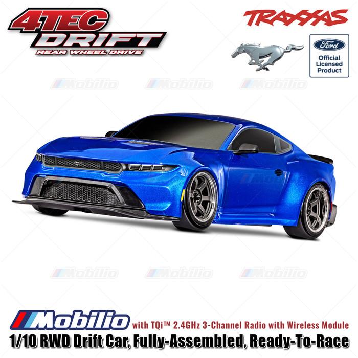 Traxxas 105237-4 Ford Mustang 4-Tec Drift: Mobil Drift RWD 1/10 Tahan Air RTR TSM dengan Modul Nirkabel