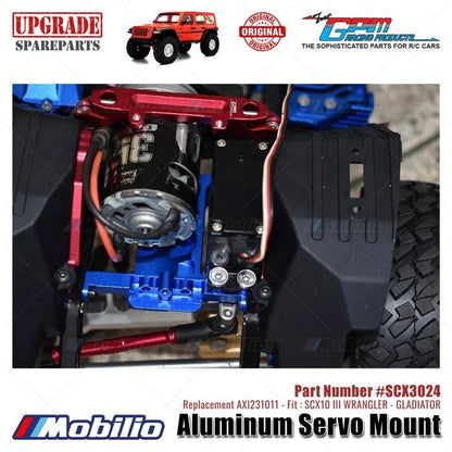 GPM Part #SCX3024 Aluminum Servo Mount RC Upgrade Axial SCX10 III Jeep Wrangler - Gladiator