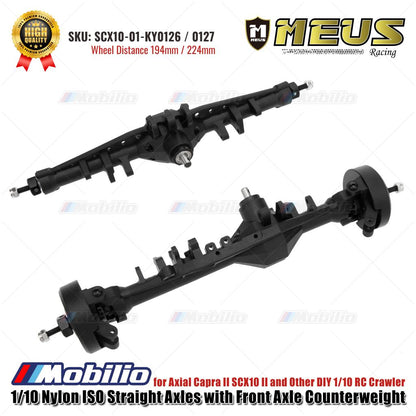Gandar Lurus ISO Nilon 1/10 MEUS Racing dengan Penyeimbang Gandar Depan untuk Axial Capra II SCX10 II dan Crawler RC 1/10 DIY Lainnya