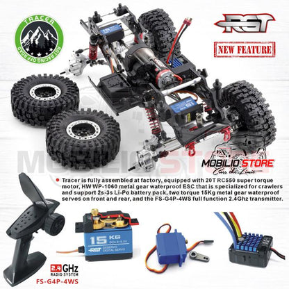 RGT EX86180 Pro Tracer 4WS 4x4 RTR 1/10 Skala RC Rock Crawler Off-Road Kendali Jarak Jauh