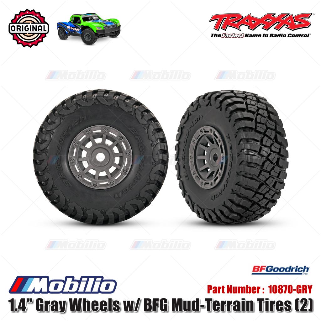 Traxxas Part #10870-GRY 1.4" Gray Wheels with BFG Mud-Terrain Tires (2)
