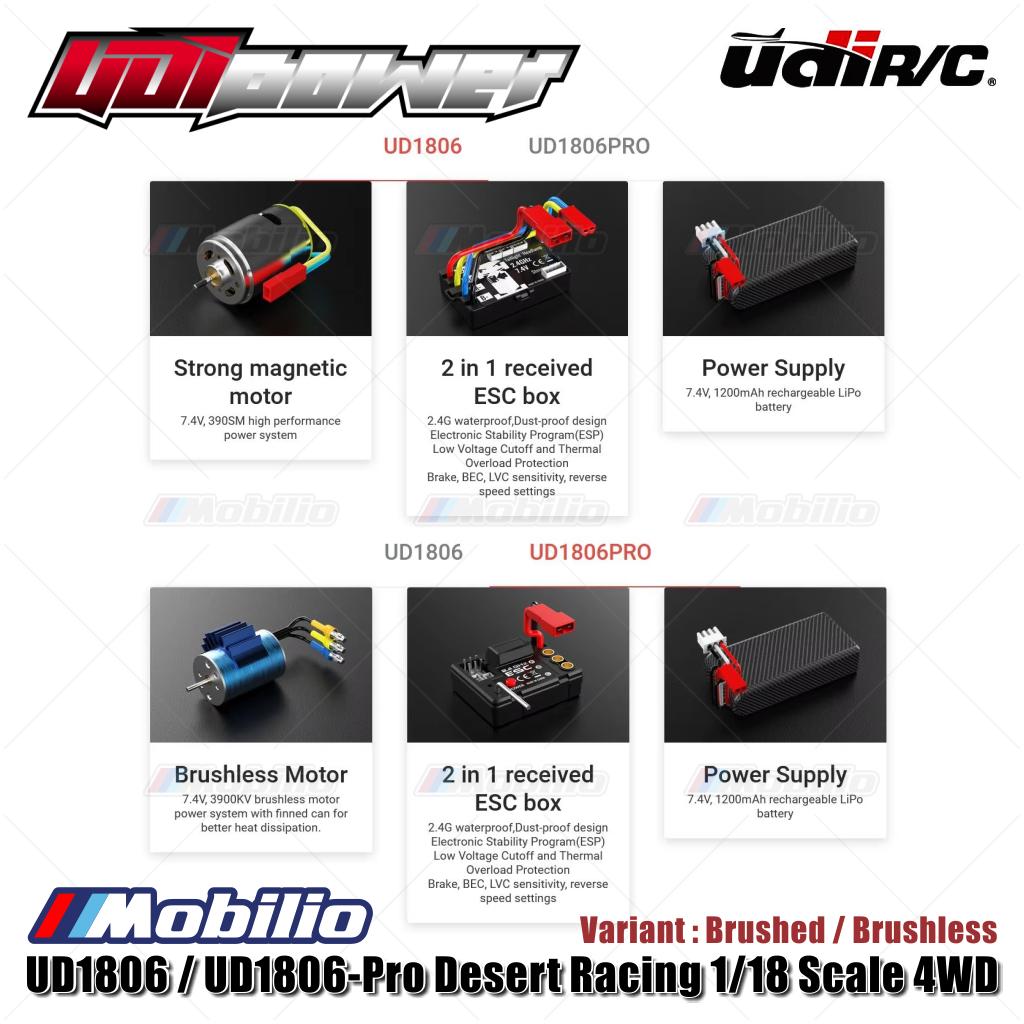 UDIR/C UD1806 / UD1806-Pro Desert Racing 1/18 Scale 4WD 2.4GHz ESP Gyro RC Car RTR