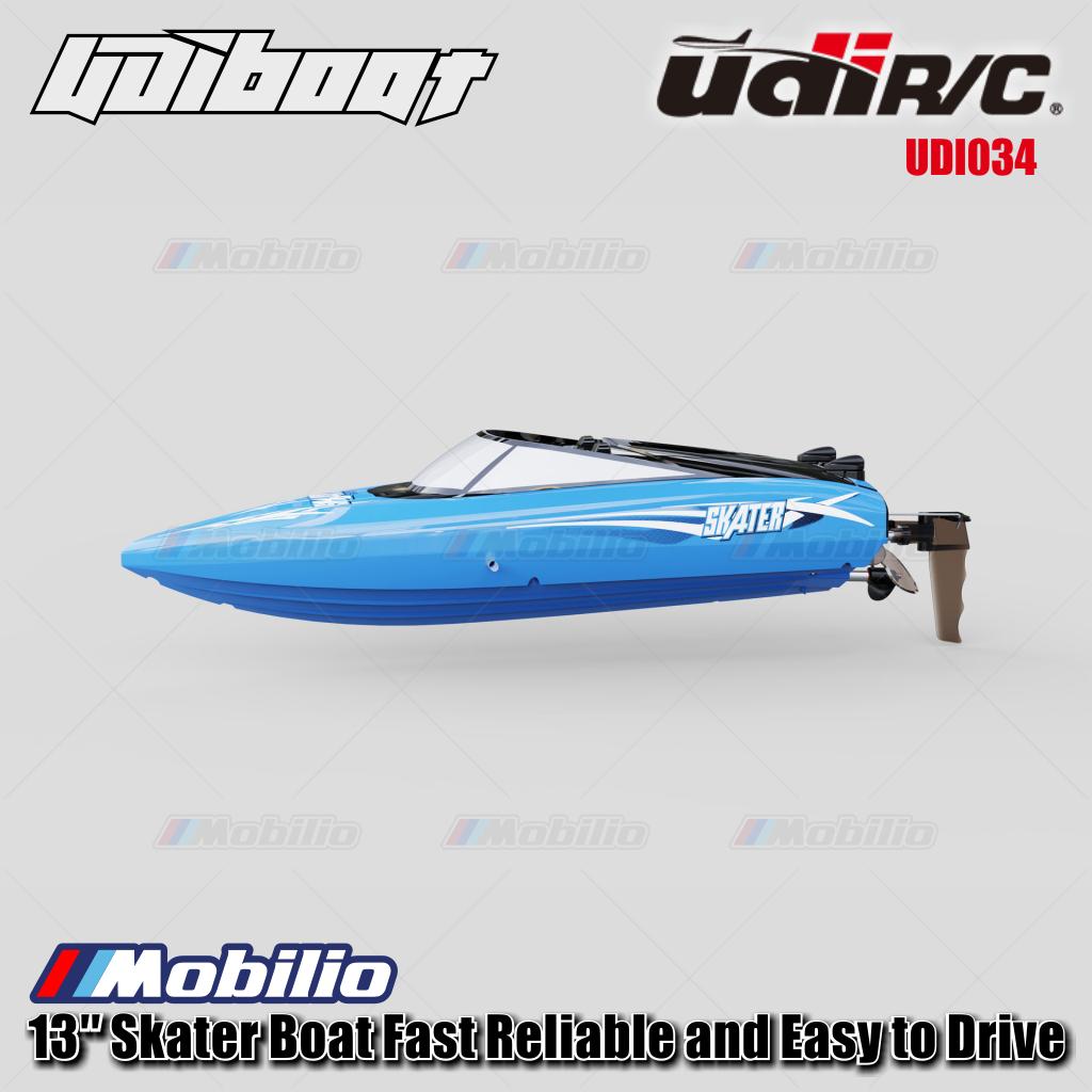 UDIR/C UDI034 13″ Skater Boat Fast Reliable and Easy to Drive Waterproof Self-Righting RC Kapal Perahu RTR