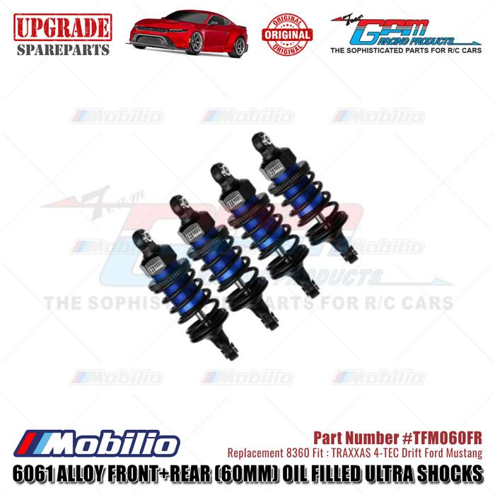 GPM Part #TFM060FR 6061 Alloy Front+Rear (60mm) Oil Filled Ultra Shocks #8360 Traxxas 4-TEC Drift Ford Mustang