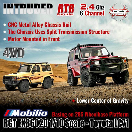 RGT EX86020 Intruder Toyota LC71 RTR Skala 1/10 2.4GHz 4WD RC Rock Crawler Petualangan 86020