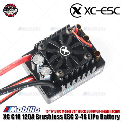 XC-ESC C10 120A Brushless ESC Baterai LiPo 2-4S untuk Mobil Model RC 1/10 Truk Buggy Balap On-Road